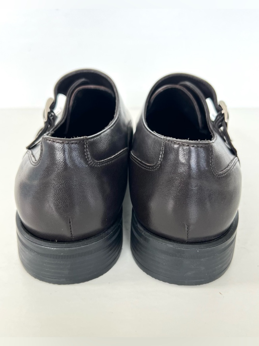 BRUNO MAGLI Paro Dark Brown Structured Buckle Strap Dress Shoes Oxford Sz 11 M - Picture 7 of 13